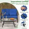 Outdoor Loveseat Chair Set with Coffee Table and Seat Back Cushions-Navy